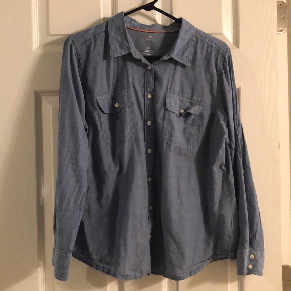 Chambray style PETITE XL button up blouse